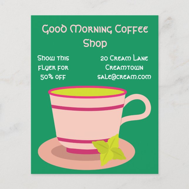 Kaffe Shop cafe-reklam Flygblad (Framsidan)