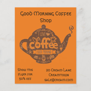 Kaffe Shop cafe-reklam Flygblad