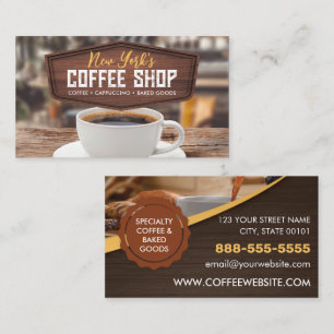 Kaffe Shop Cafe Visitkort