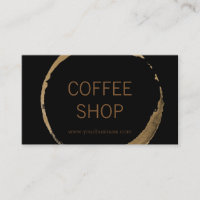 Kaffe Shop - kaffefärgat Affärskort