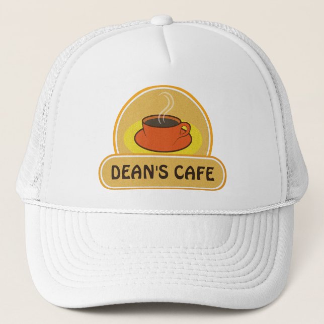 Kaffe Shop Kopp i Kaffe Cafe Hat eller Cap Truckerkeps (Framsida)