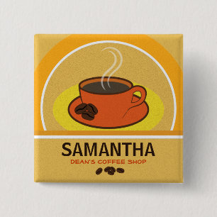 Kaffe Shop Orange Kopp Cafe Personal ID Namn brick Knapp