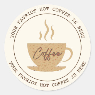 Kaffe Shop-Professionellens logotyp Runt Klistermärke