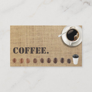 Kaffe Shop Rustic Burlap Loyalty Slår Lojalitetskort