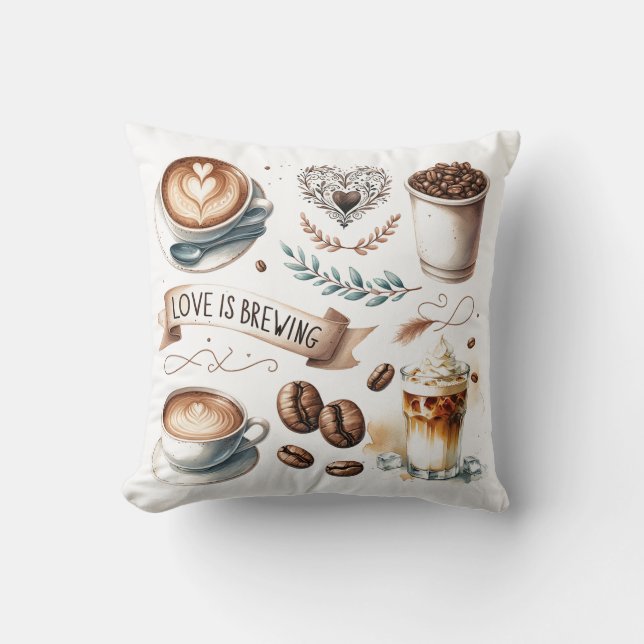 Kaffe Shop Thned Dekorativ kudde (Framsida)