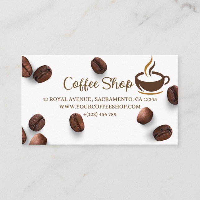 KAFFE SHOP VISITKORT (Framsida)