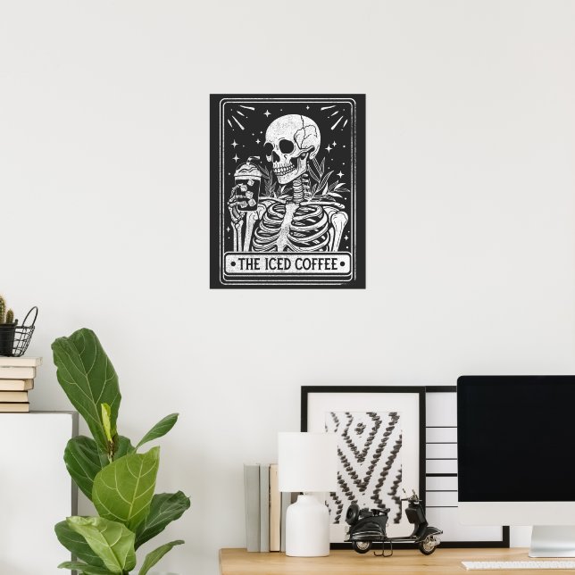 Kaffe Skeleton Halloween Coffee Älskare Poster (Hemmakontoret)