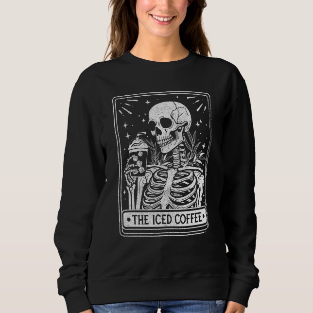 Kaffe Skeleton Halloween Coffee Älskare T Shirt (Framsida)