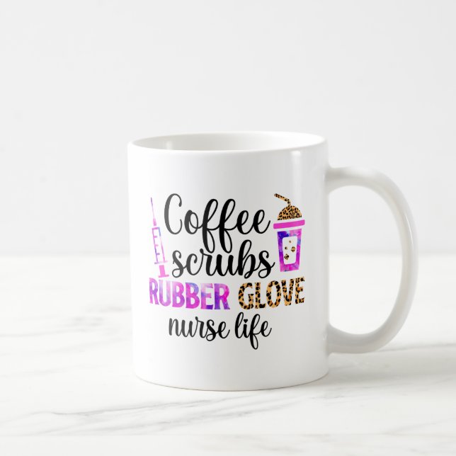 Kaffe, skorpor, gummihandskar - sjukhusoffert kaffemugg (Höger)