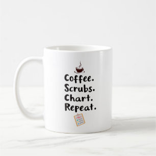 Kaffe Skrubbar Diagram Upprepa Citat Kaffemugg