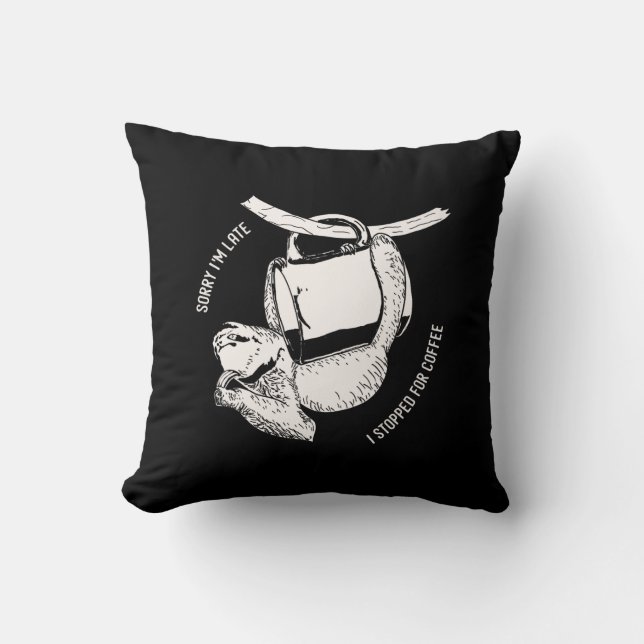 Kaffe Sloth (vit) Kudde (Framsida)