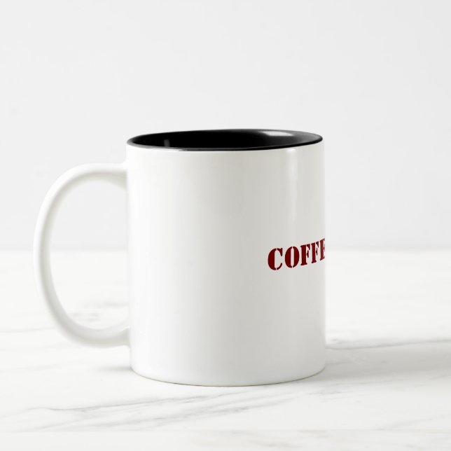 "Kaffe, snälla: Bränsle för dagen" Två-Tonad Mugg (Vänster)