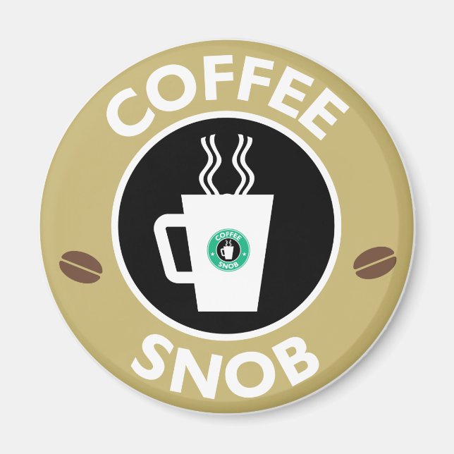 Kaffe Snob, kaffe Humor Magnet (Framsidan)
