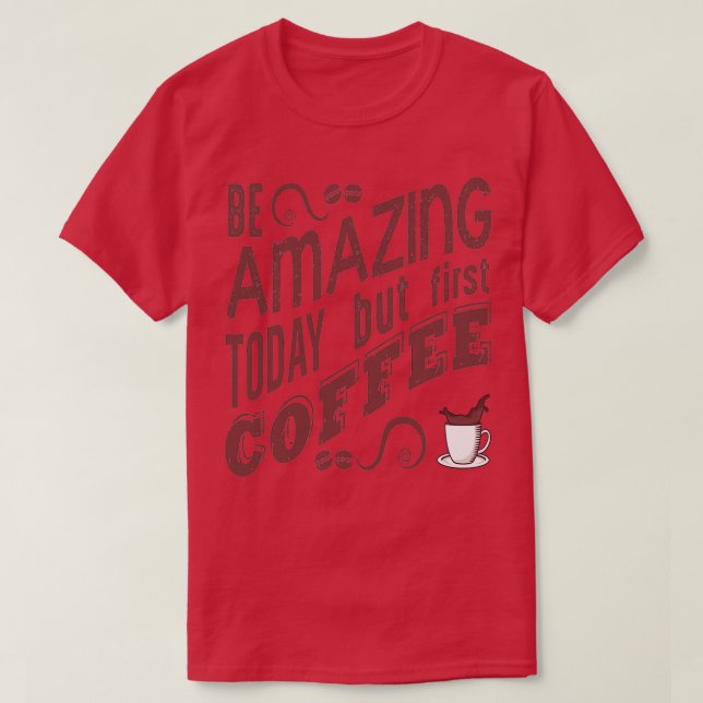 Kaffe som Älskare kaffeboka i T Shirt (Design framsida)