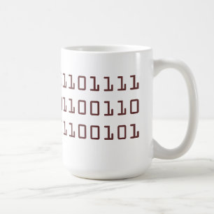 Kaffe som är skriftligt i binärt, kodifierar kaffemugg