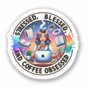 Kaffe som besöktes med vinyl-Sticker Klistermärken