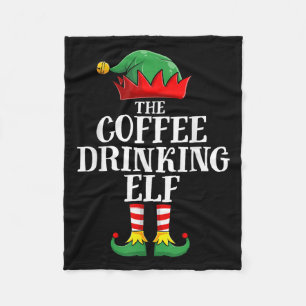 Kaffe som dricker Elf-familjen matchande julhelgen Fleecefilt