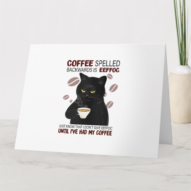 Kaffe som har stavats bakåt är Eeffoc som just vet Kort (Framsida)