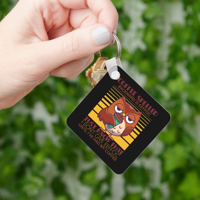 Kaffe som har stavats bakåt är efoc nyckelring (Hand)