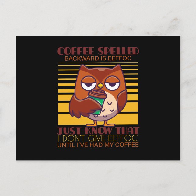 Kaffe som har stavats bakåt är efoc vykort (Framsida)
