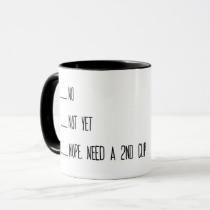 Kaffe som inte ännu mäter koppen, inte, mugg, mugg