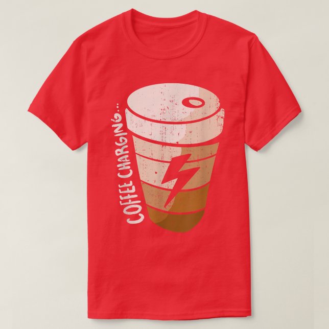 Kaffe som laddar upp matkaffe från Mugg eller tea  T Shirt (Design framsida)