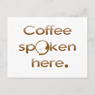Kaffe som talas här vykort