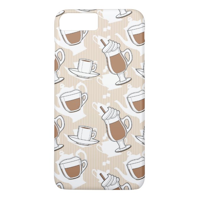 Kaffe, sött mönster Case-Mate iPhone skal (Baksida)