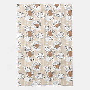 Kaffe sött mönster kökshandduk