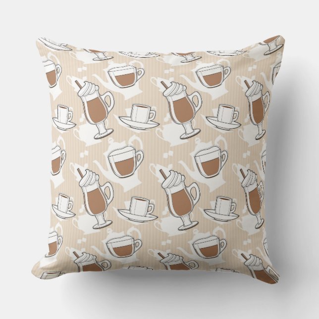 Kaffe sött mönster kudde (Framsida)