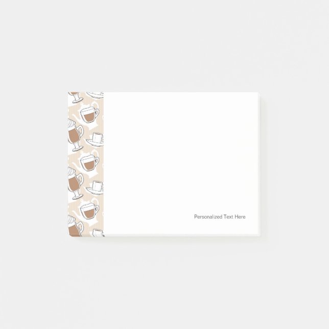 Kaffe sött mönster post-it block (Framsida)