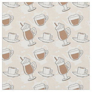 Kaffe sött mönster tyg