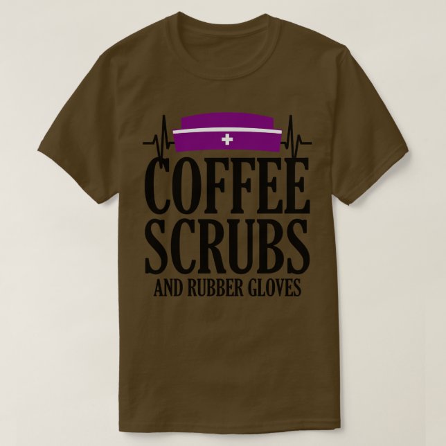 Kaffe, spånskivor och gummihandskar 1 t shirt (Design framsida)