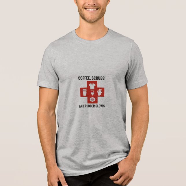 Kaffe, spånskivor och gummihandskar Manar Premium T Shirt (Framsida)