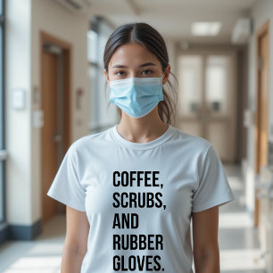 Kaffe, spånskivor och gummihandskar T-Shirt för sj