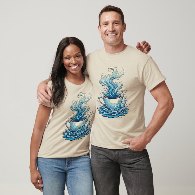 Kaffe Splash: Dynamisk Konst T Shirt (Unisex)