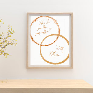 Kaffe Stain Art Couples Cute Bedroom Poster