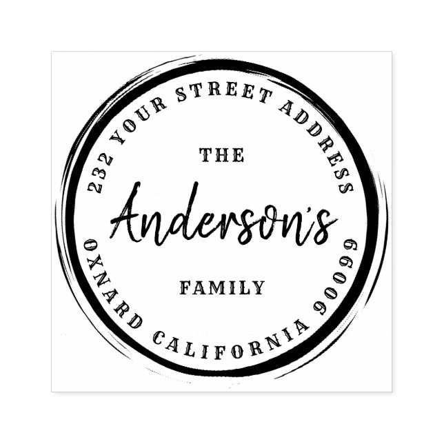 Kaffe Stain Circle-Anpassningsbar Family Namn Stämpel (Tryck)