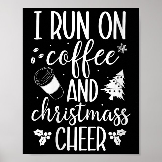 Kaffe-&stämpel i Springa; Julafton i julklapp Poster (Framsidan)