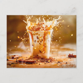 Kaffe stänk med chokladflingor helg vykort