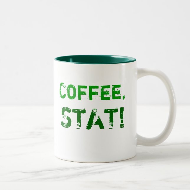 Kaffe statistik! Två-Tonad mugg (Höger)