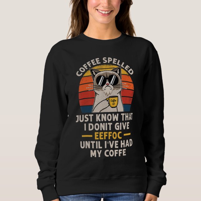 Kaffe Stavat Baklänges Är Eeffoc Katter Dricker Ka T Shirt (Framsida)
