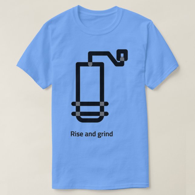Kaffe Stiga upp och grindgrå T Shirt (Design framsida)