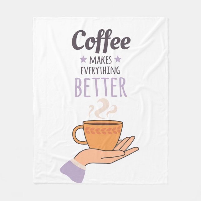 Kaffe, tack fleecefilt (Framsidan)