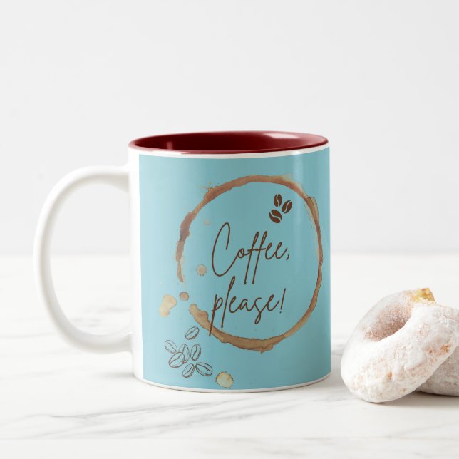 Kaffe, tack Två-Tonad mugg (Med munk)