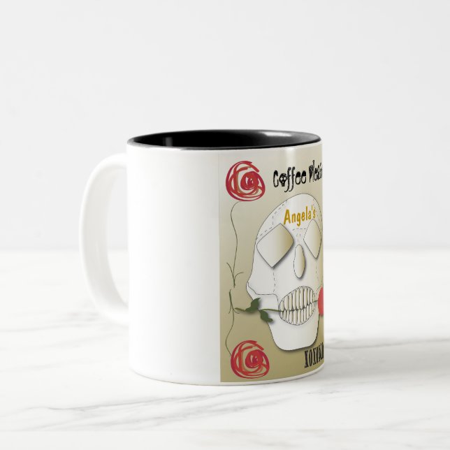 Kaffe tack! Två-Tonad mugg (Framsida vänster)