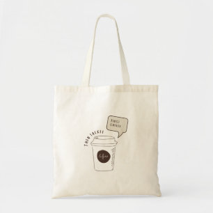 Kaffe, talkee,Talkee before coffee Tote Bag Tygkasse