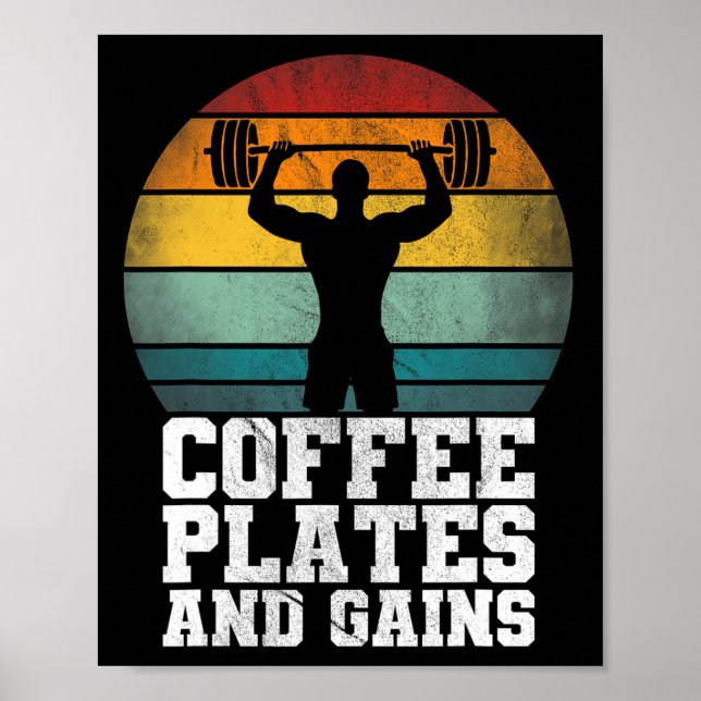 Kaffe, Tallrikar och vind - Retro-viktningsarbete Poster (Framsidan)