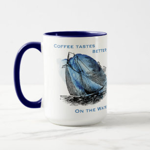 Kaffe Tastes Bättre på Vatten-segelbåten Mugg