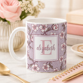 Kaffe/Te-mugg med blomstermonogram – Personlig gåe Kaffemugg